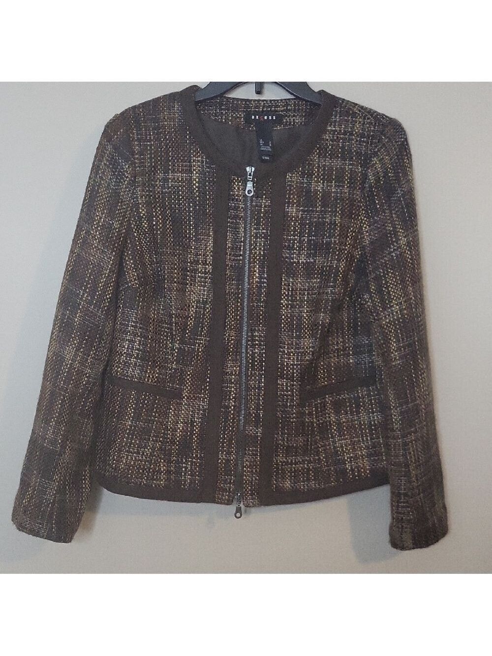 Womens | Axcess Women's Brown Tweed Blazer | C1